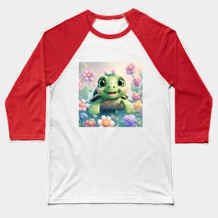 3D Turtle Princess in Pastel Wonderland Baseball T-Shirt